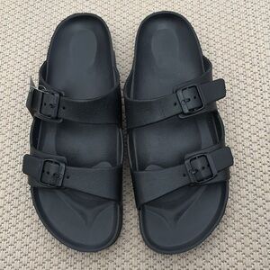 Sandals mens new size 12M black George man made materials adjustable buckles